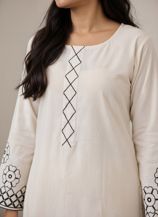 Ivory Bloom Embroidered Co-ord Set