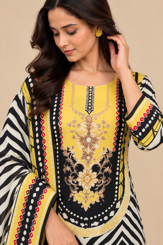 Sunshine Muse Printed 3-Piece Suit Set