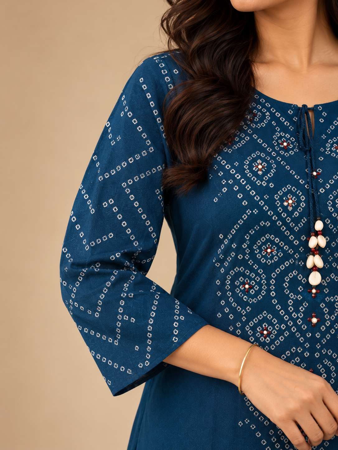 Indigo Bandhani 3 Piece Suit Set