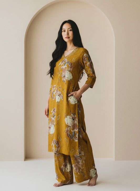 Mustard Bloom Co-ord Set